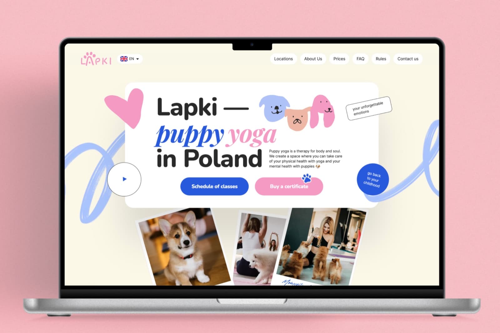 Lapki Puppy Yoga website preview